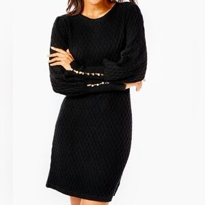 Lilly Pulitzer Black Knitted Sweater Mini Dress